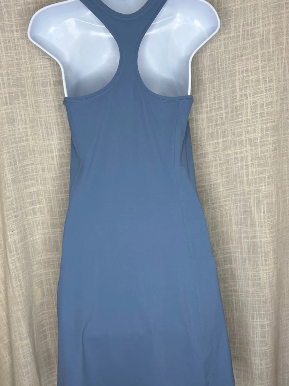 Athleta On My Way dress in Cottage Blue Scoop-Neck Racerback Mini Dress sz sp